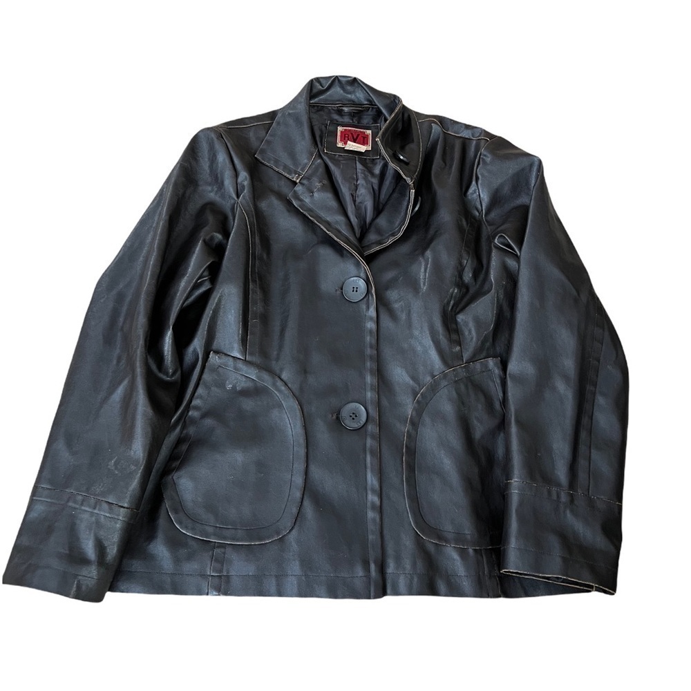 RVT clothing Vintage‎ brown Faux leather vegan coat size XL